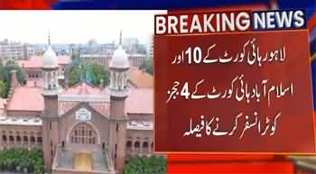 14 Judges to be transferred from Lahore & Islamabad High Courts