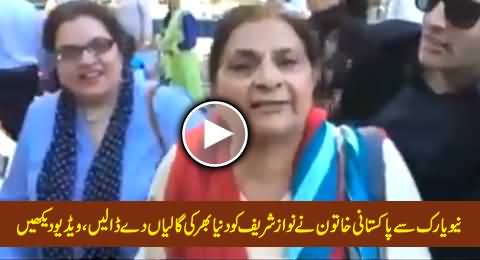 A Pakistani Woman From New York Using Very Harsh Words For Nawaz Sharif & Praising Imran Khan