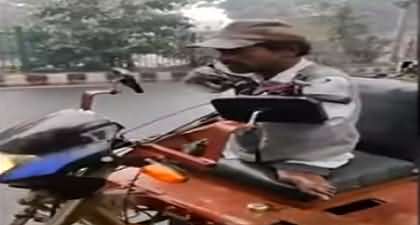 A real superhero - A man from Delhi with no limbs drives vehicle