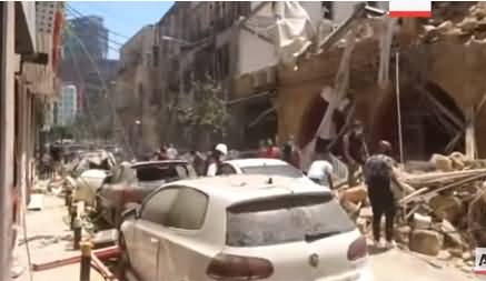 A View of Destruction on Beirut Streets After Massive Blast