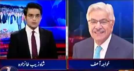 Aaj Shahzaib Khanzada Ke Saath (Khawaja Asif Allegations on PTI) - 19 October 2016