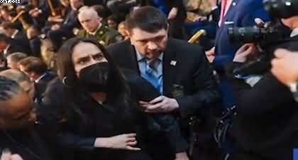 Activist Alia Rehman removed from hall during Trump’s speech for raising placard