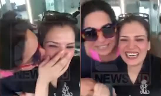 Actress Meera Having Fun With Reshma on Camera