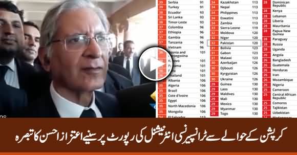 Aitzaz Ahsan Views on Transparency International Report About Corruption