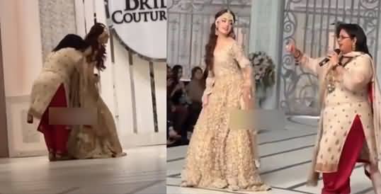 Alizeh Shah falls down while walking on ramp in Bridal week