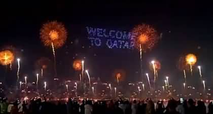 Amazing Fireworks Light Up Doha Sky Ahead of Football World Cup 2022