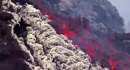 Amazing Footage: Sizzling lava flows out from Italy's Mount Etna