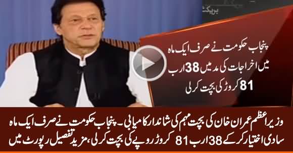 Amazing Success of PM Imran Khan's Asperity Drive, Punjab Govt Saved Rs. 39 Billion In Just One Month
