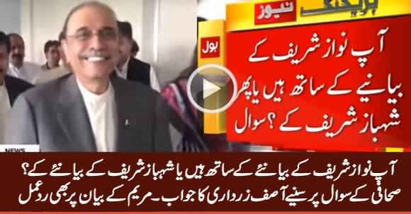 Are You With Nawaz Sharif's Narrative or Shahbaz Sharif's? Listen Asif Zardari's Reply