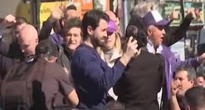 Argentina’s President pelted with stones during election campaign
