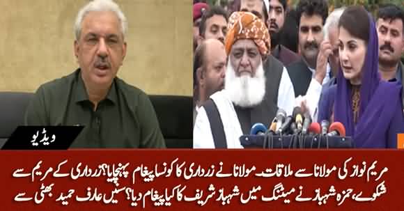 Arif Hameed Bhatti Shared Inside Details Of Fazlur Rehman And Maryam Nawaz's Meeting