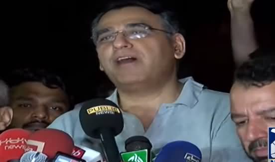 Asad Umar Media Talk in Karachi in Support of Fixit Alamgir Khan