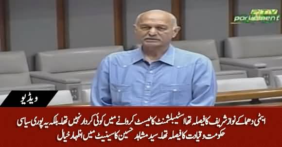 Atmoic Dhamaky Karwany Main Establishment Ka Koi Kirdar Nahin Tha - Mushahid Hussain