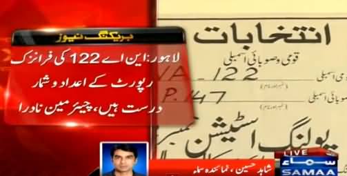 Ayaz Sadiq's Seat in Danger, Chairman NADRA Endorses NA-122 Forensic Report