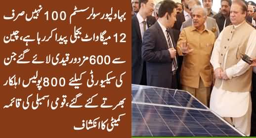 Bahawalpur Solar System Is Generating Only 12MW Electricity Not 100 MW - Chairman Qaima Committee