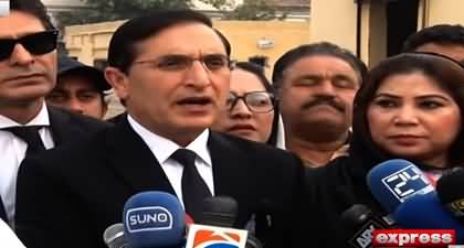 Barrister Gohar Khan barred from meeting Imran Khan, holds media talk outside Adiala Jail