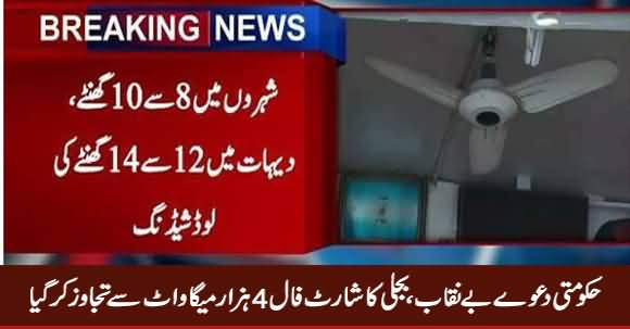 Bijli Ka Shortfall 4000 MW Se Tajawaz Kar Gaya, Load Shedding Be Qabu