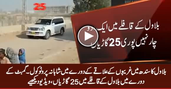 Bilawal Bhutto Zardari Heavy Protocol of 25 Vehicles During Gambat Visit