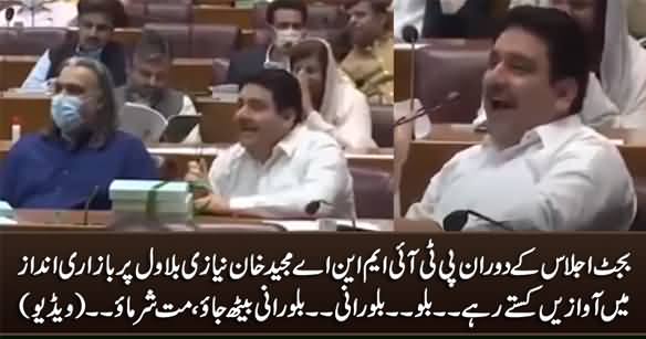 Billo... Billo Rani.... PTI MNA Majeed Khan Niazi Kept Shouting on Bilawal During Budget Session