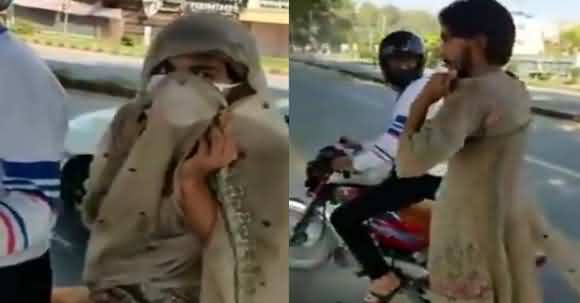 Boy Caught Red Handed Covering His Face With Veil To Avoid Lockdown - Video Goes Viral