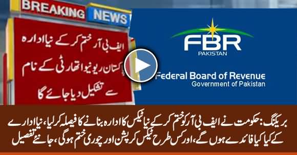 Breaking: Govt Decides To Demolish FBR And Make New Tax Collection Organization