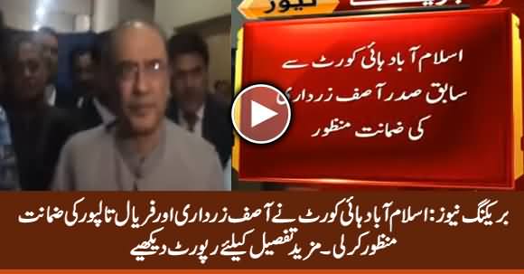 Breaking: Islamabad High Court Grants Bail to Asif Ali Zardari & Faryal Talpur