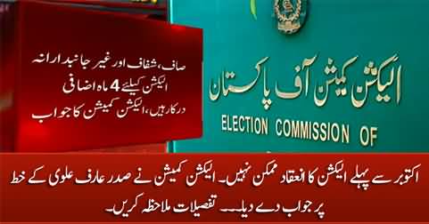 Breaking News: Free & fair elections not possible before October - ECP