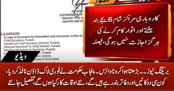 Breaking News: Govt of Punjab Imposes Immediate Lockdown in Different Cities