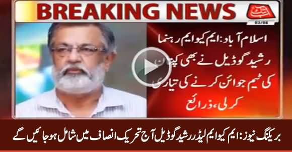 Breaking News: MQM Leader Rasheed Godial Will Join PTI Today