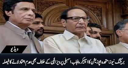 Breaking News: Opposition decided to bring no-confidence against speaker Punjab Assembly Ch Pervaiz Elahi