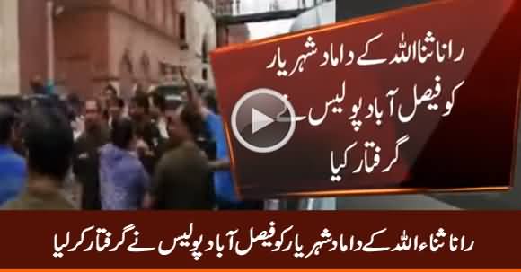 Breaking News: Rana Sanaullah's Son in Law Arrested by Police