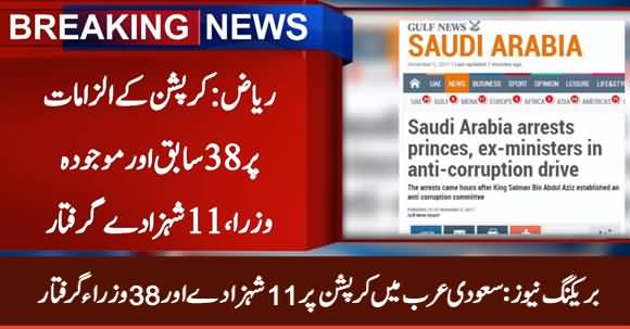 Breaking News: Saudi Govt Arrests 11 Princes & 38 Ministers on Corruption