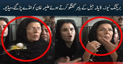 Breaking: Someone threw eggs at Aleema Khan outside Adiala jail
