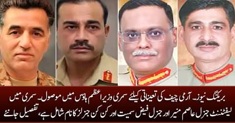 Summary received at PM House, 6 Generals name in the summary including Gen Asim Munir & Gen Faiz