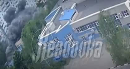 CCTV footage of 'Ukrainian missile' strikes Russian apartment building in Belgorod city