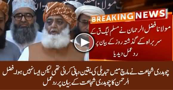 Ch Shujat Ne March Main Tabdeeli Ki Yakeen Dehani Karwai Thi - Fazlur Rehman's Response To Ch Shujaat