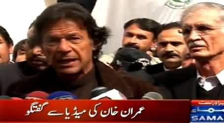 Chairman PTI Imran Khan Talking to Media - 10th March 2015