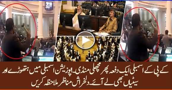 Chaos In KPK Assembly - Opposition Brought Whistles And Hammers In Assembly