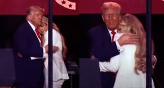 Charlie Kirk’s widow hugs Donald Trump at Kirk's memorial ceremony