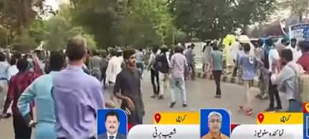 Clash between PPP workers Vs Jamat e Islami workers in Karachi