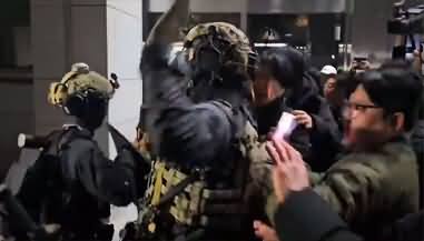 Clashes between army & public outside South Korean Parliament after martial law declared