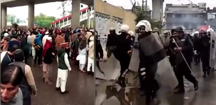 Clashes Between Police And Tehreek-e-Labbaik Supporters in Rawalpindi
