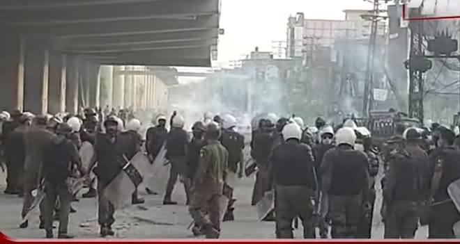 Clashes Between Police And TLP Workers In Lahore