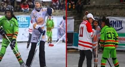Clicks from women Ice Hockey matches held in Hunza - BBC Urdu