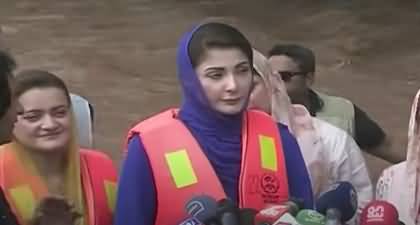 CM Maryam Nawaz talks to journalists at Ravi River