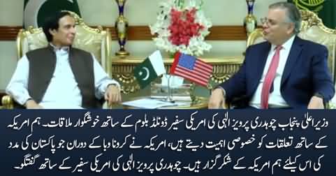 CM Punjab Chaudhry Pervez Elahi meets US ambassador Donald Blome