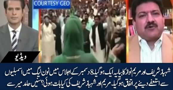 Consensus B/W Maryam Nawaz And Shahbaz Sharif On Issue Of Resigns - Hamid Mir Tells Details