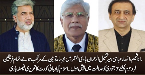Contempt case: Rana Shamim, Ansar Abbasi, Mir Shakeel ur Rehman in trouble