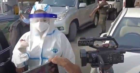 Corona patient Uzma Qadri reached Punjab Assembly wearing corona kit to vote for Hamza Shehbaz