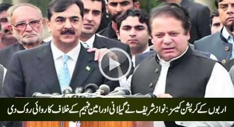 Corruption Cases of Billion Rs: Nawaz Sharif Stopped Action Against Gillani & Amin Fahim
